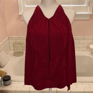 Robert Rodriguez red Mod silk top, size 12
